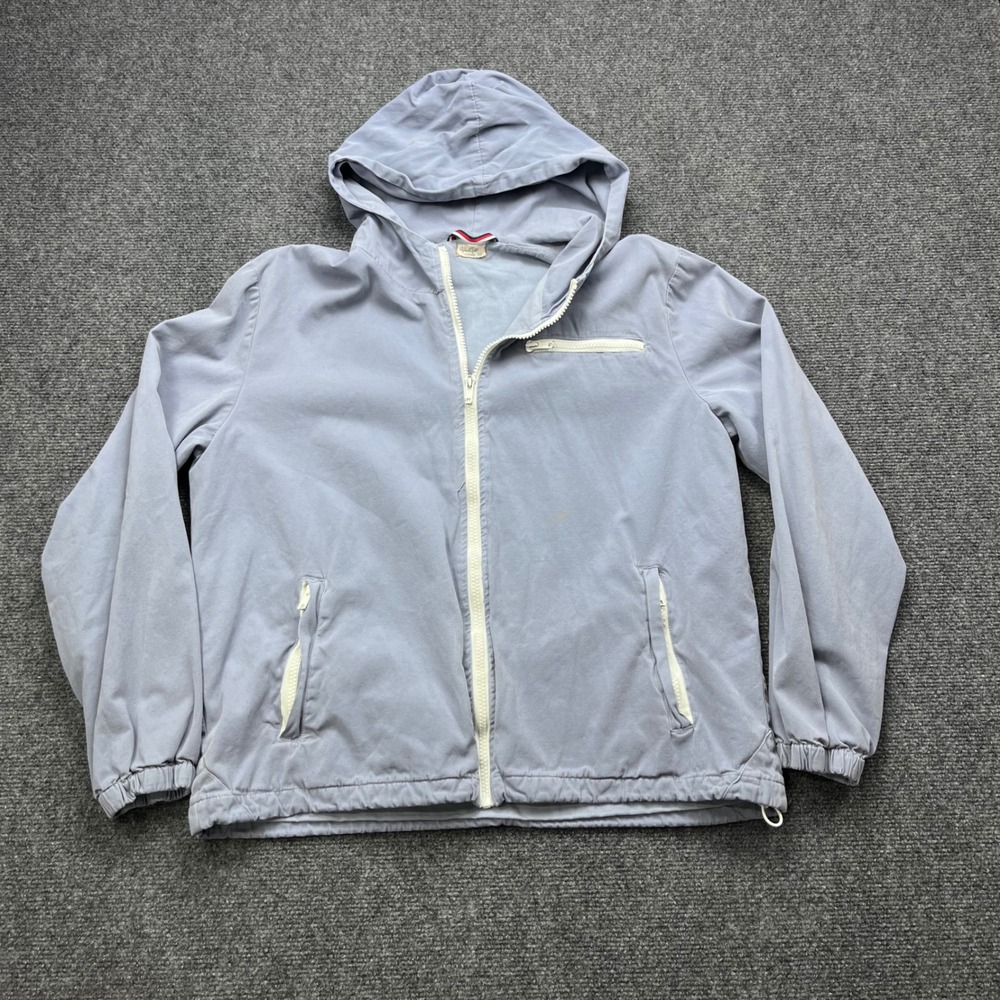 John Galt Hooded Zip‎ Up Windbreaker Jacket Periwinkle Blue Canvas Hoodie